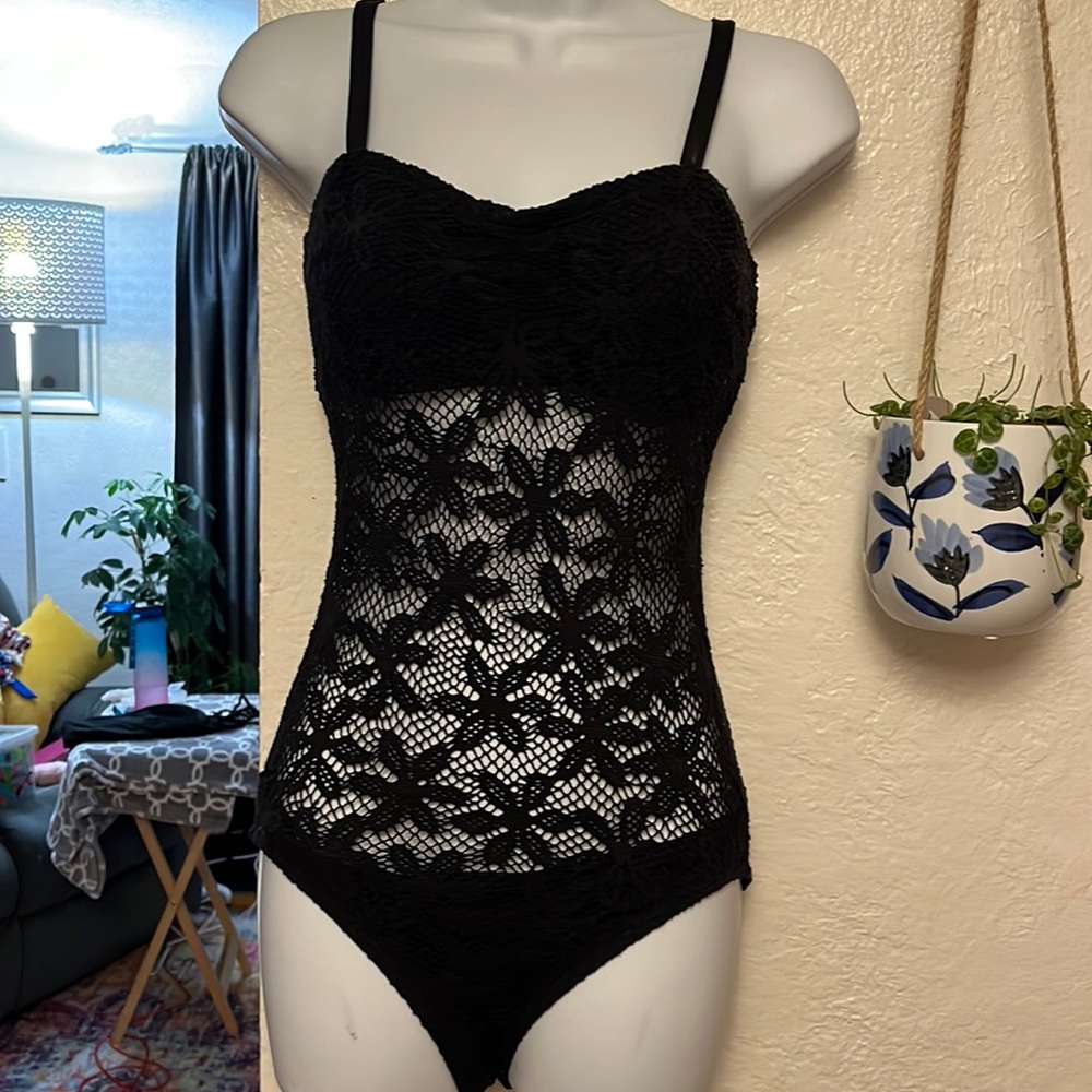 Sexy black one piece bathing suit size M